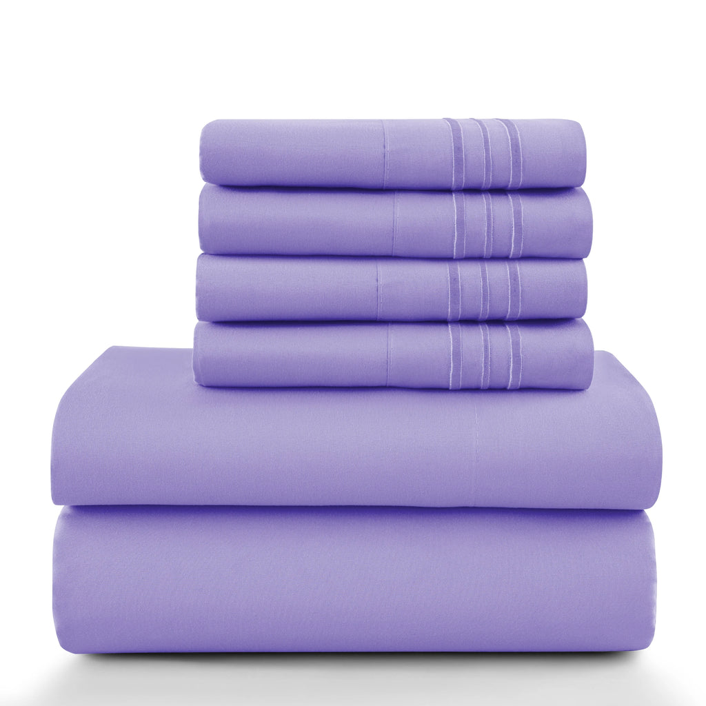 LUX 6 Piece Microfiber Bed Sheets