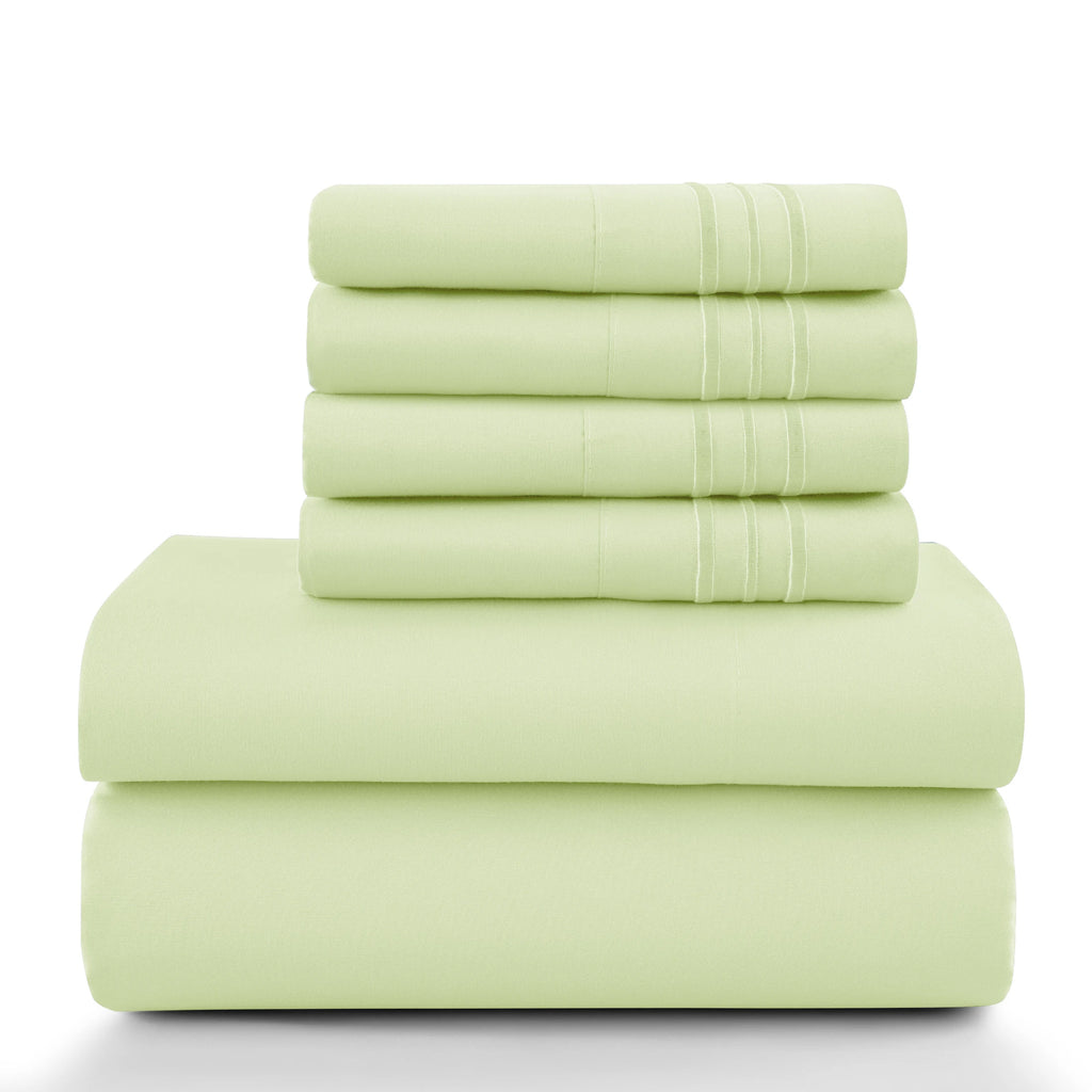 LUX 6 Piece Microfiber Bed Sheets
