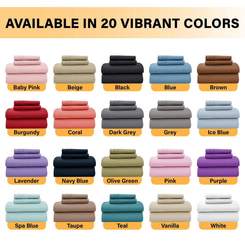 LUX 6 Piece Microfiber Bed Sheets