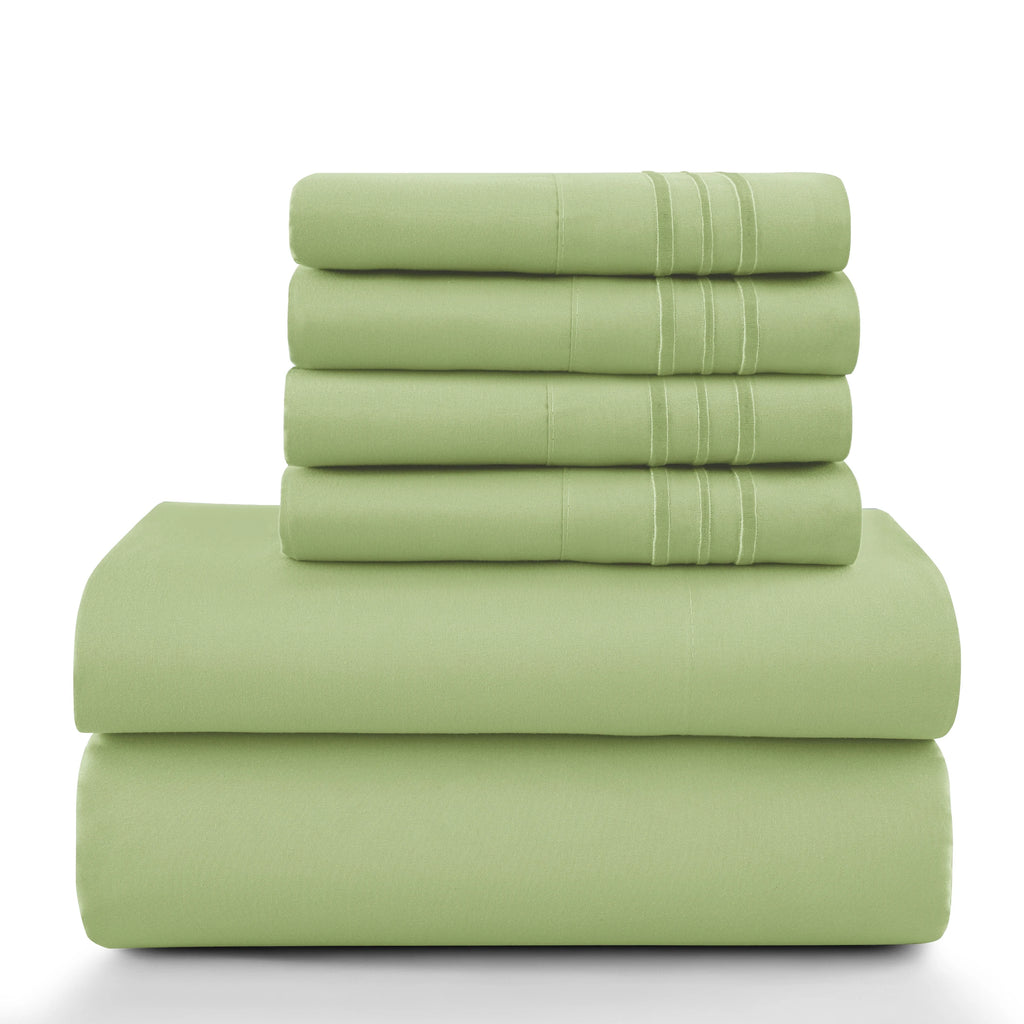 LUX 6 Piece Microfiber Bed Sheets