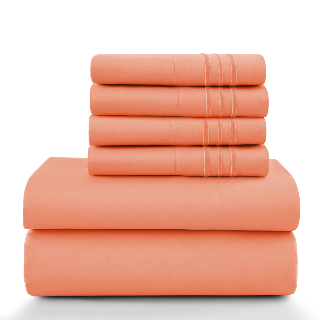 LUX 6 Piece Microfiber Bed Sheets