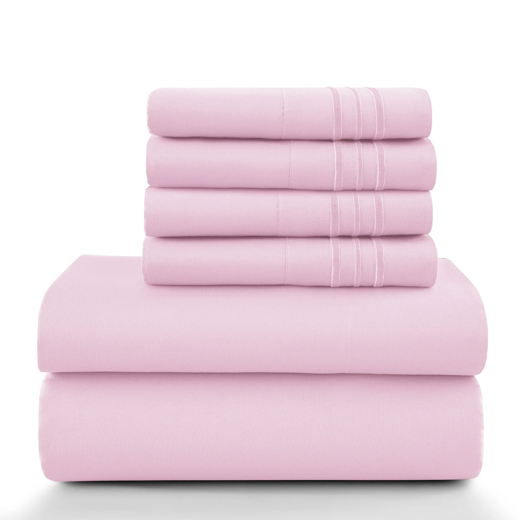LUX 6 Piece Microfiber Bed Sheets