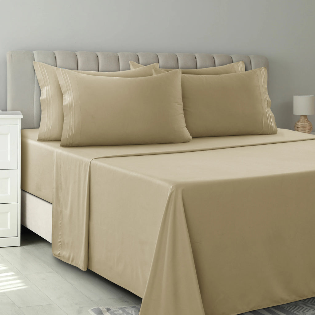 LUX 6 Piece Microfiber Bed Sheets