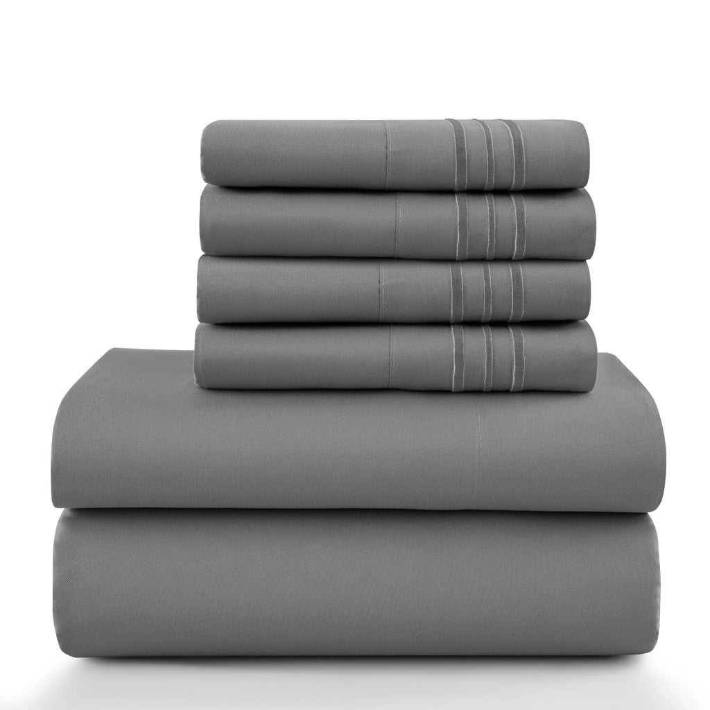 LUX 6 Piece Microfiber Bed Sheets