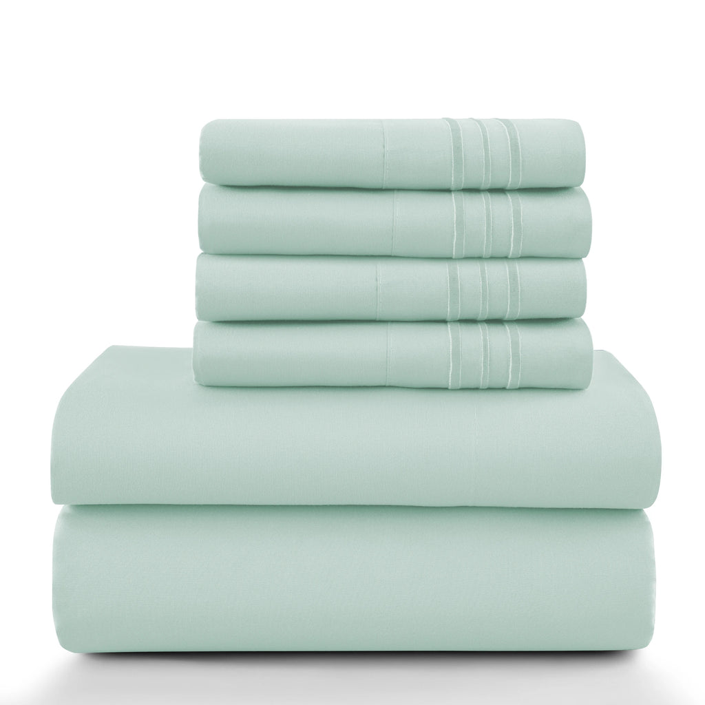 LUX 6 Piece Microfiber Bed Sheets