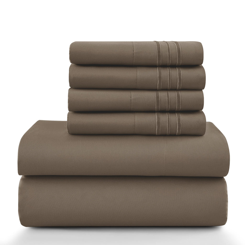 LUX 6 Piece Microfiber Bed Sheets