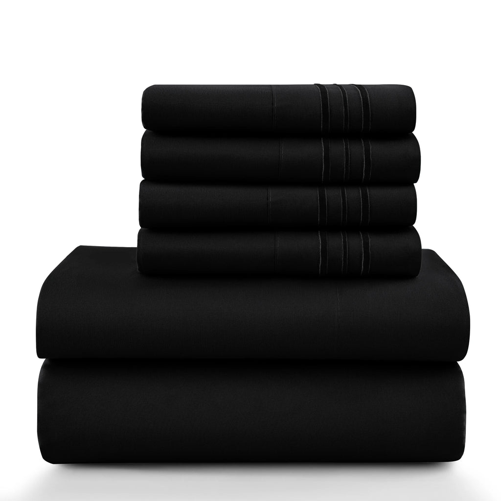 LUX 6 Piece Microfiber Bed Sheets