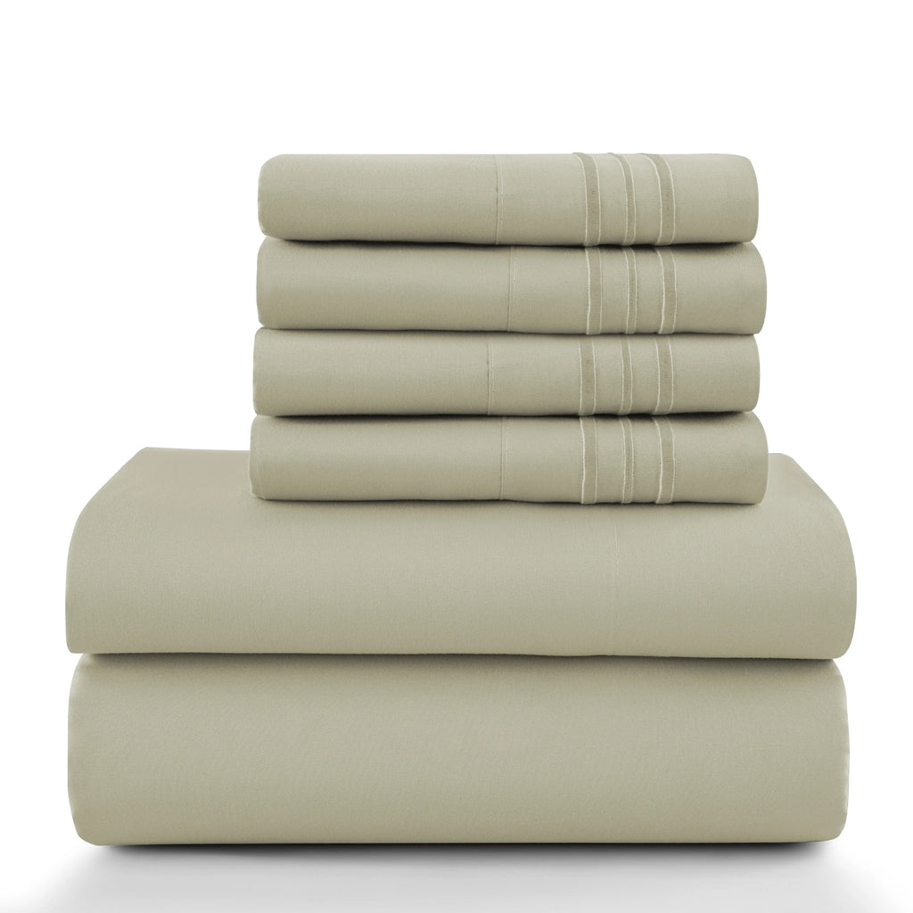 LUX 6 Piece Microfiber Bed Sheets