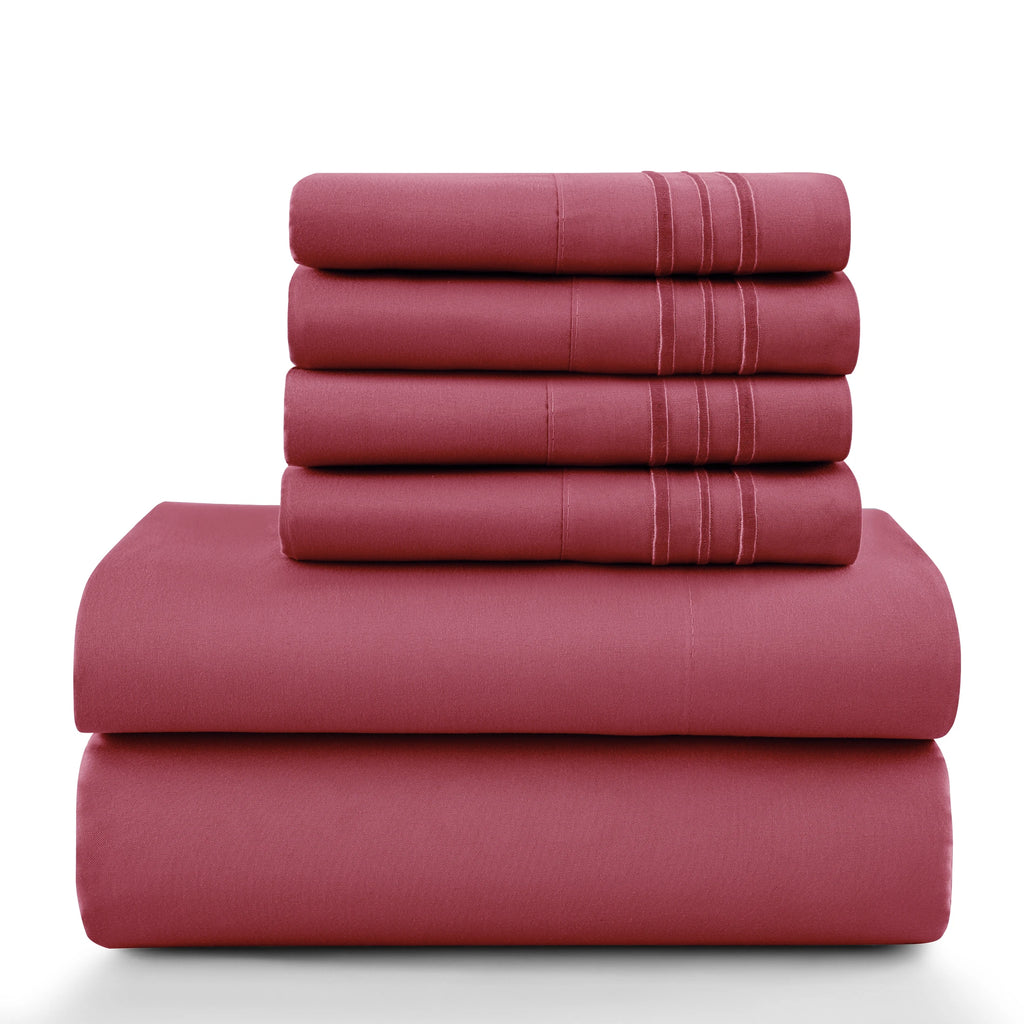 LUX 6 Piece Microfiber Bed Sheets