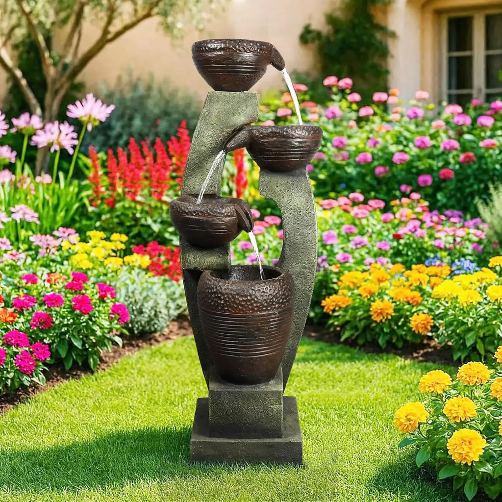 Outdoor Water Fountain And Waterfalls