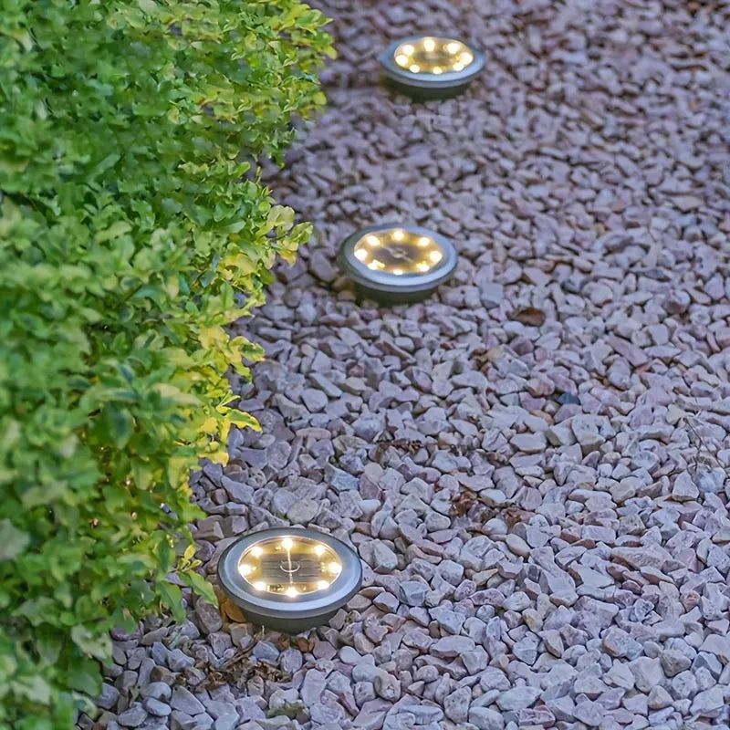 8 Pcs Solar Power Disk Light