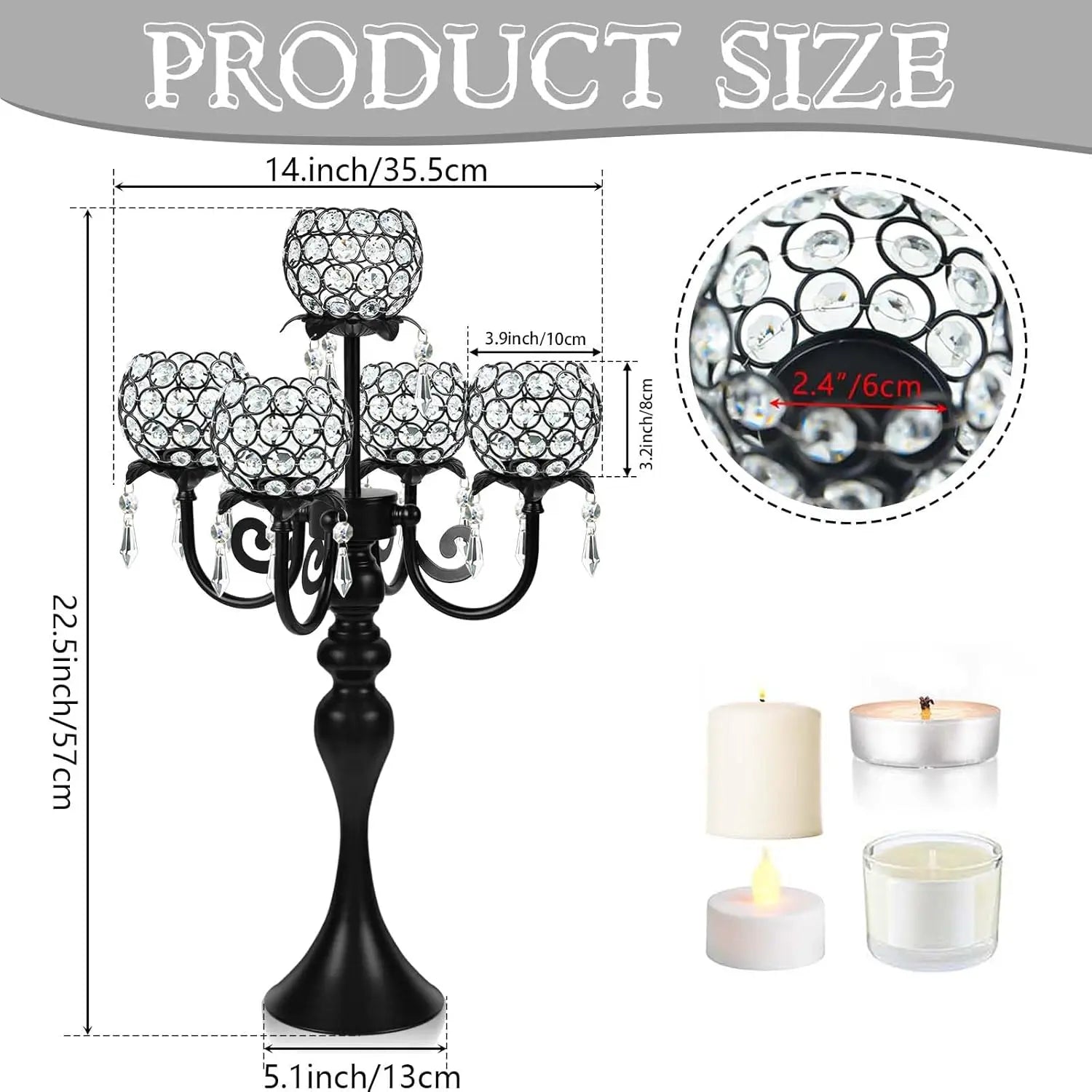 Matte Black Tea Light Candle Holders