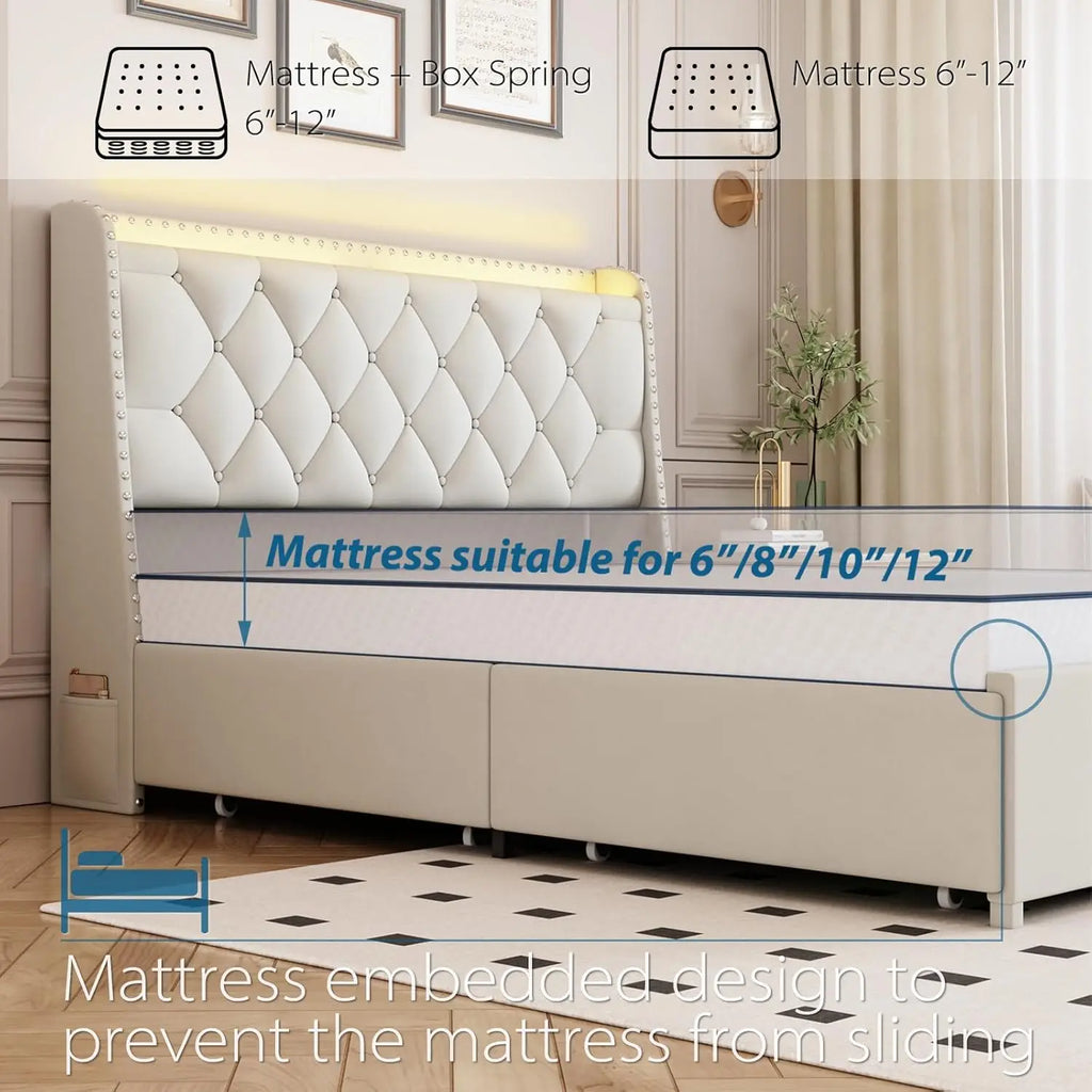 Upholstered Queen Size Bed Frame