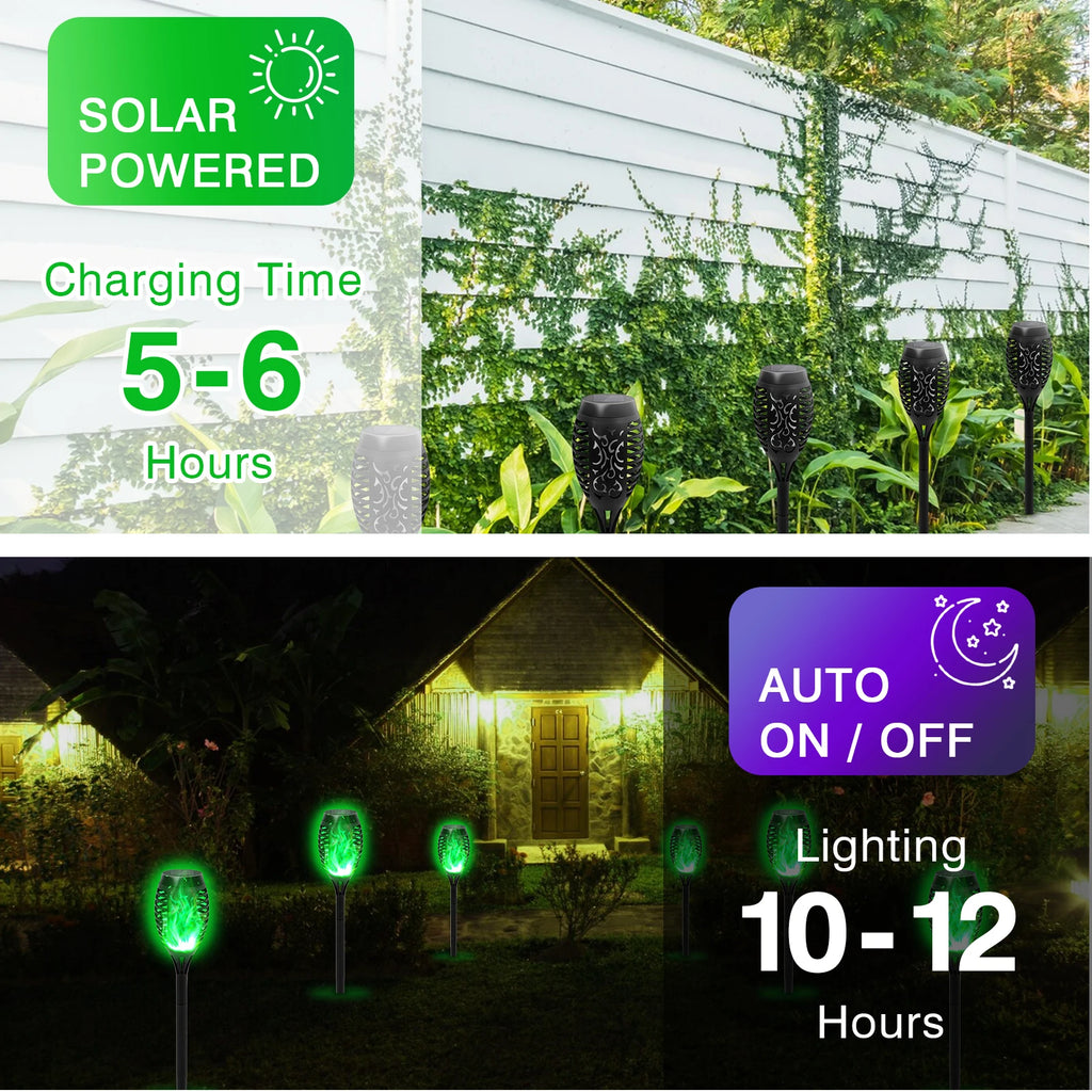 Flickering Solar Flame Outdoor Light