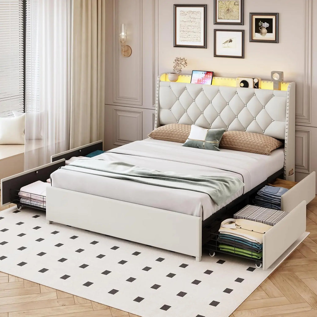 Upholstered Queen Size Bed Frame