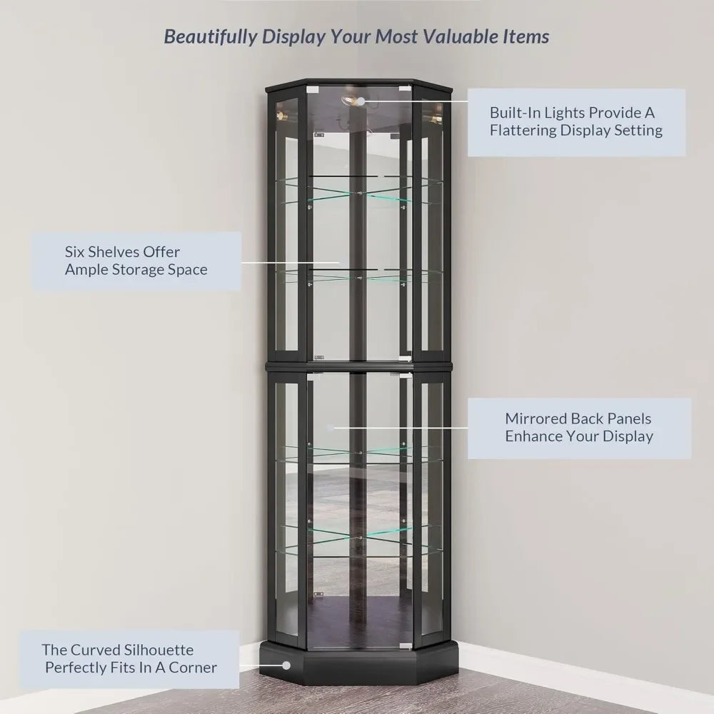 Lighted Corner Curio Cabinet
