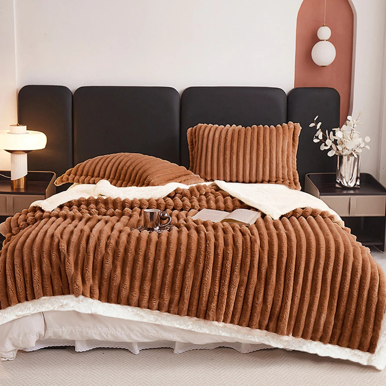Weighted Fleece Blanket 8lbs With Sherpa