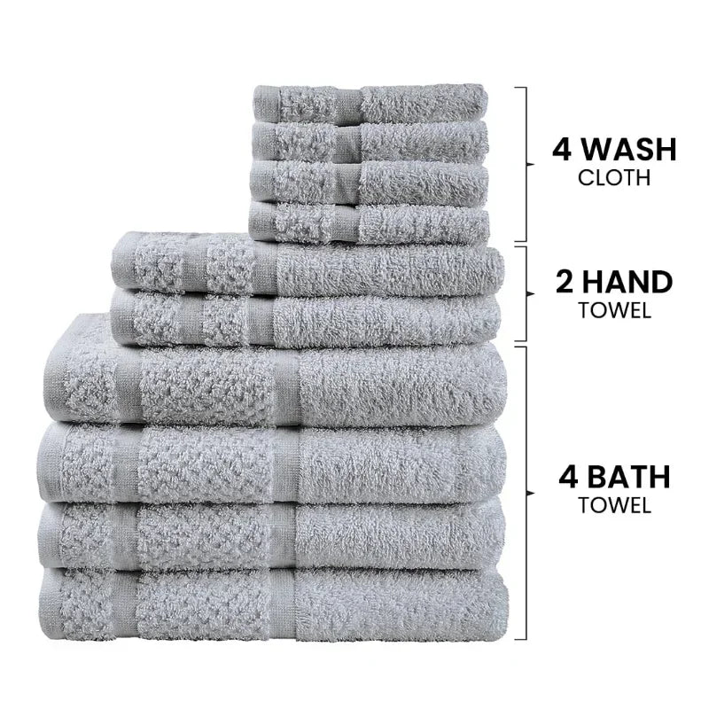 10 Piece Towel Set Grey