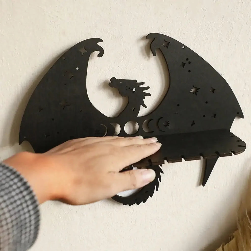 Gothic Wooden Dragon Wall Shelf