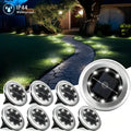 8 Pcs Solar Power Disk Light