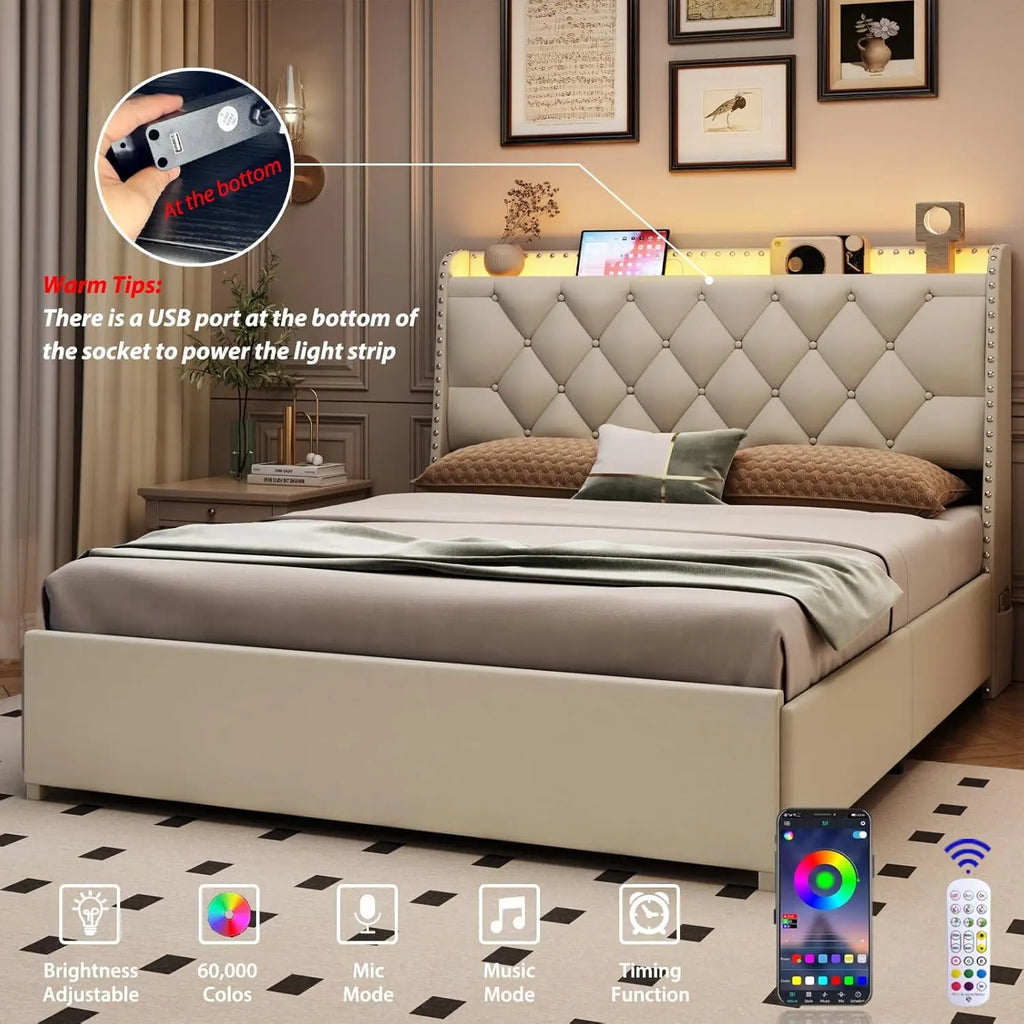Upholstered Queen Size Bed Frame