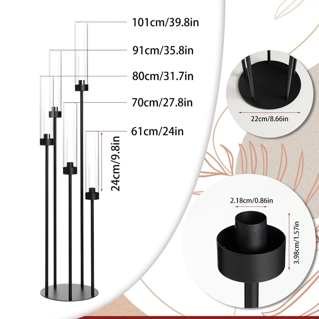 Matte Black Candle Holder With Shades
