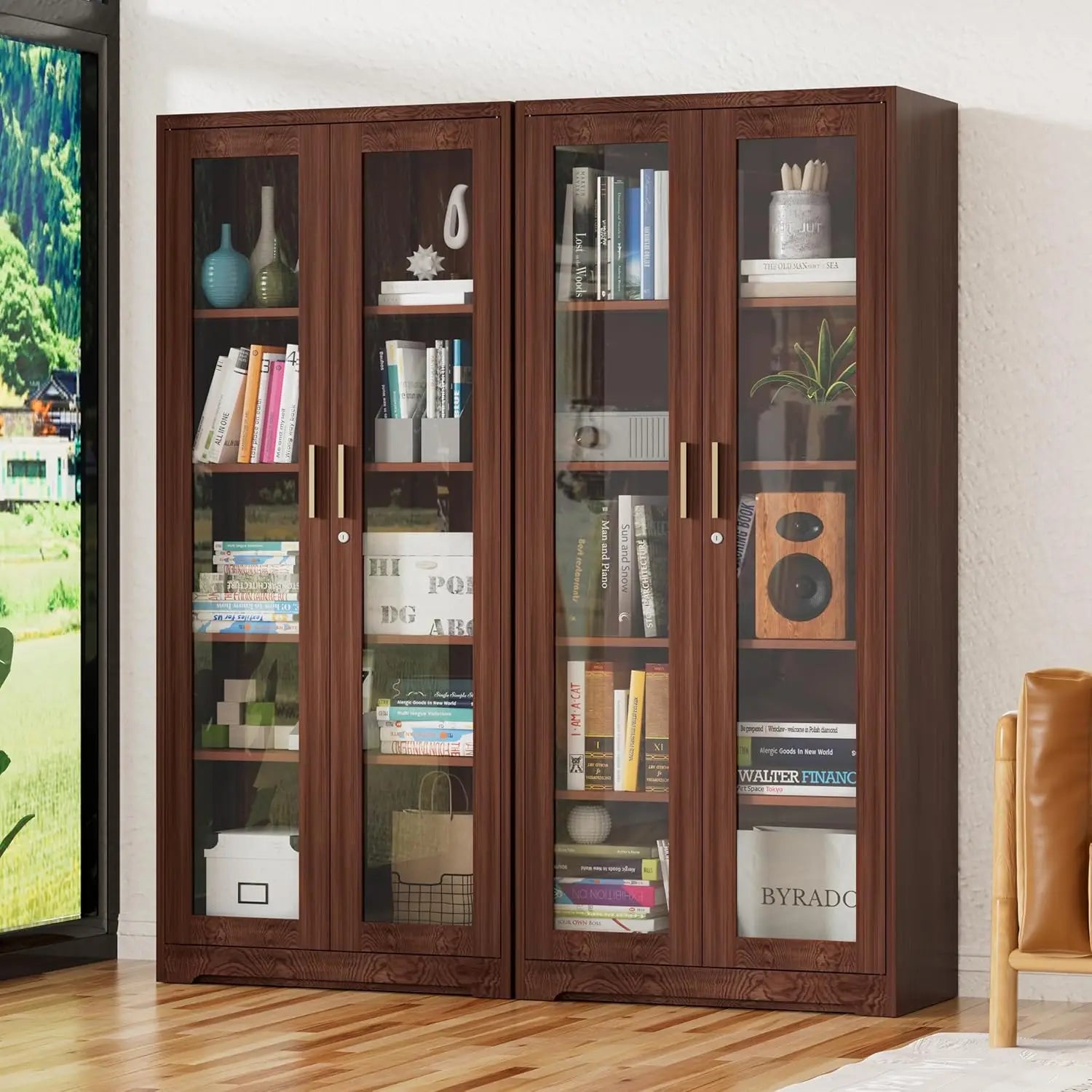 Lockable Display Cabinet With Glass Doors