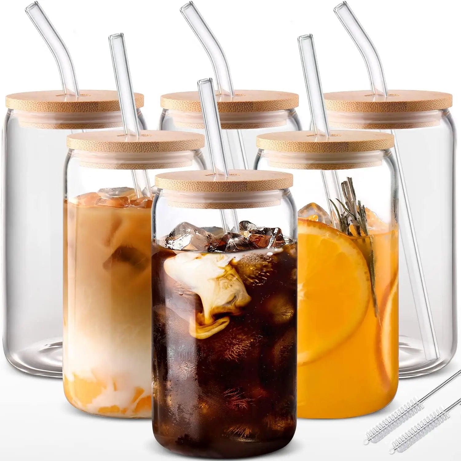 6pcs 18.6oz Drinkware with Bamboo Lids