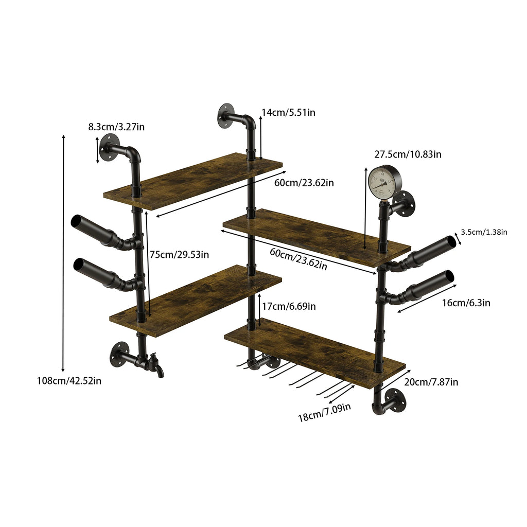 Pipe Bar Liquor Shelf