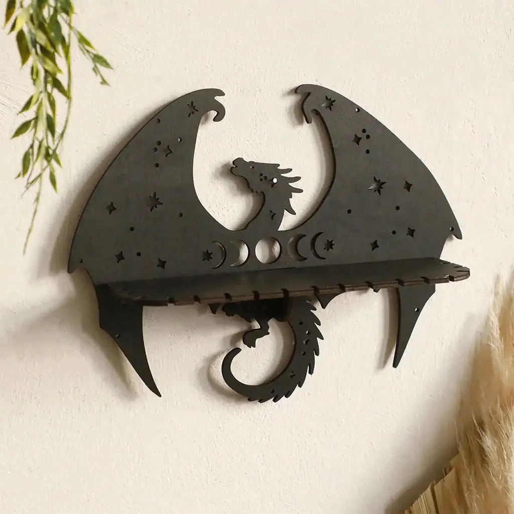Gothic Wooden Dragon Wall Shelf