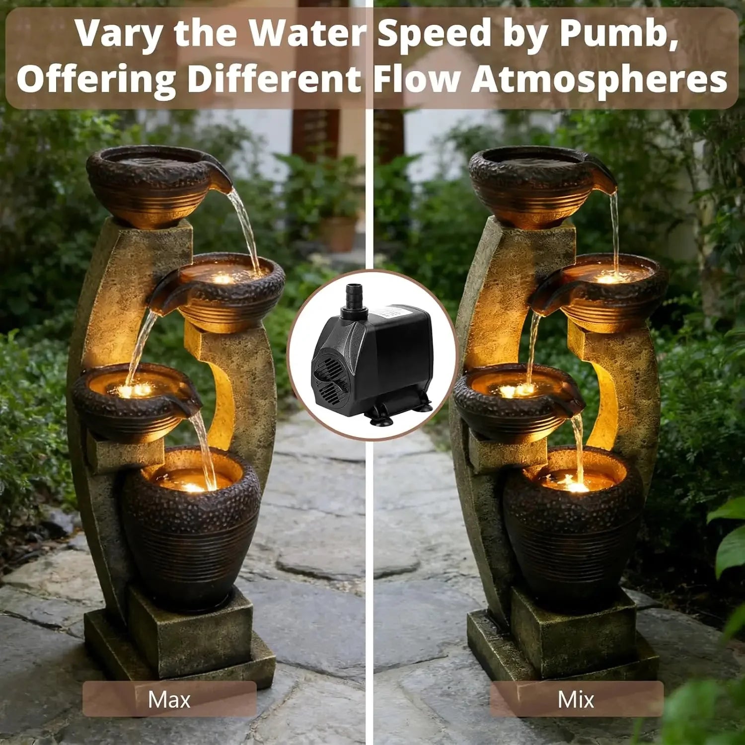 Outdoor Water Fountain And Waterfalls