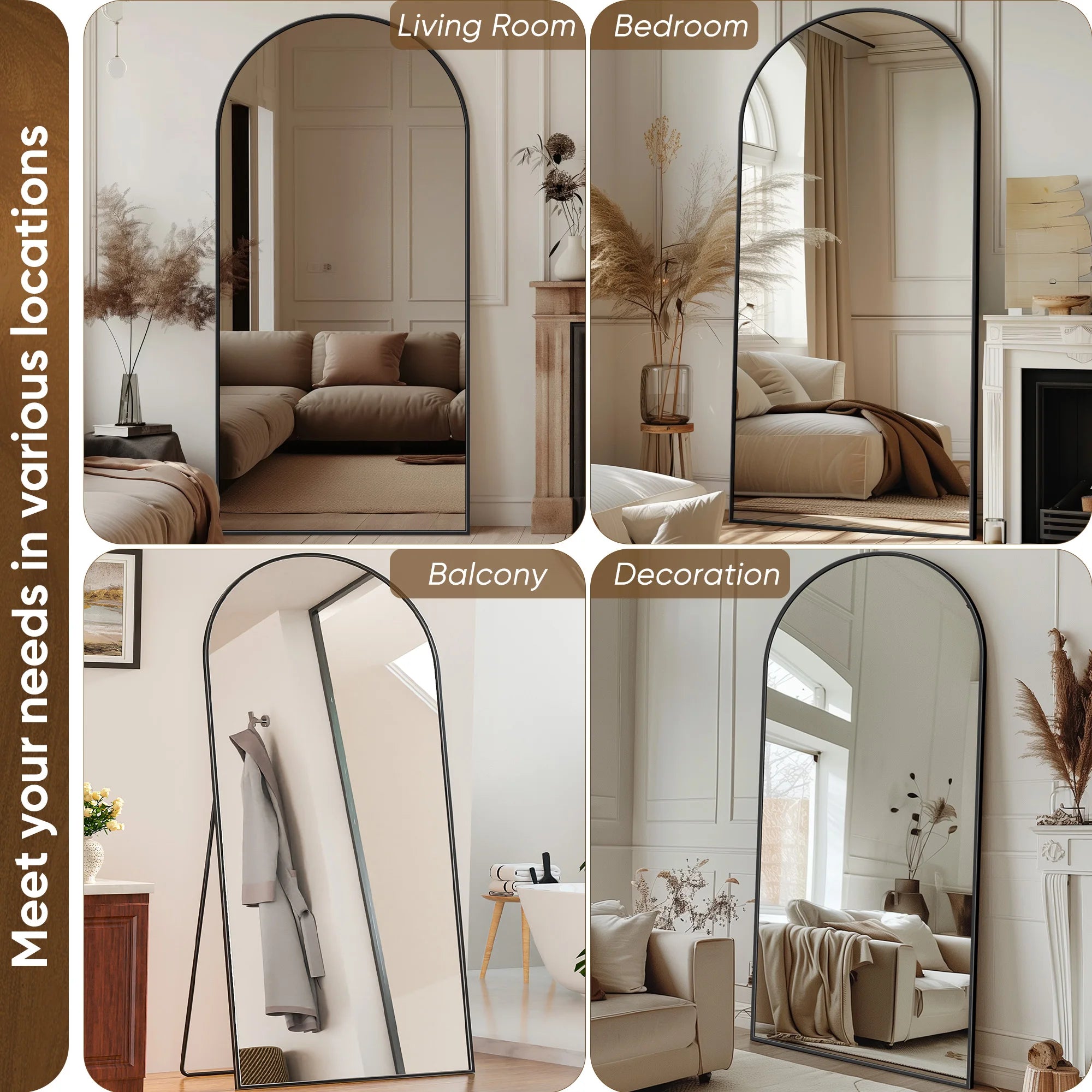76"x34" Freestanding Full Body Mirror