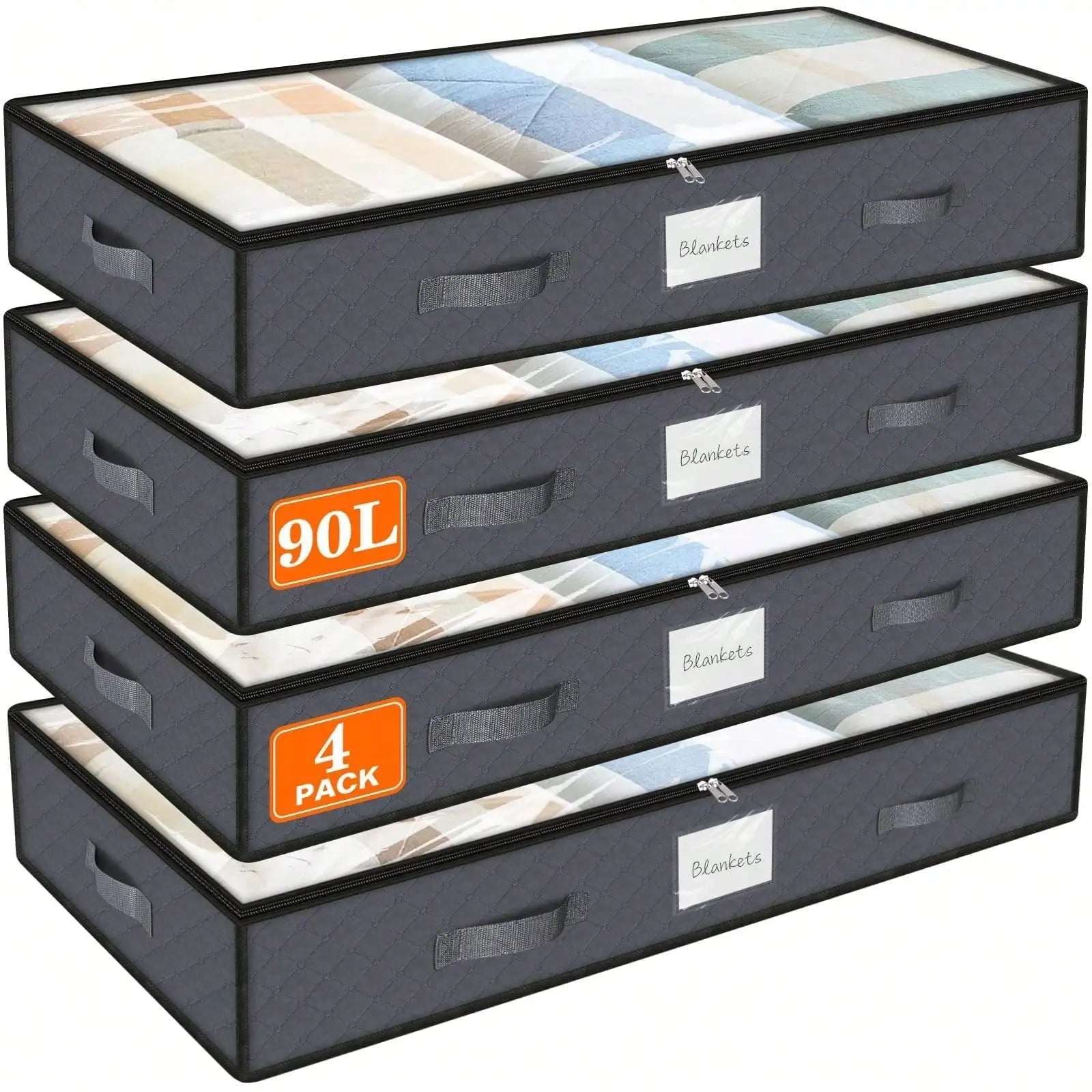 4PCS 90L Under Bed Storage Bins