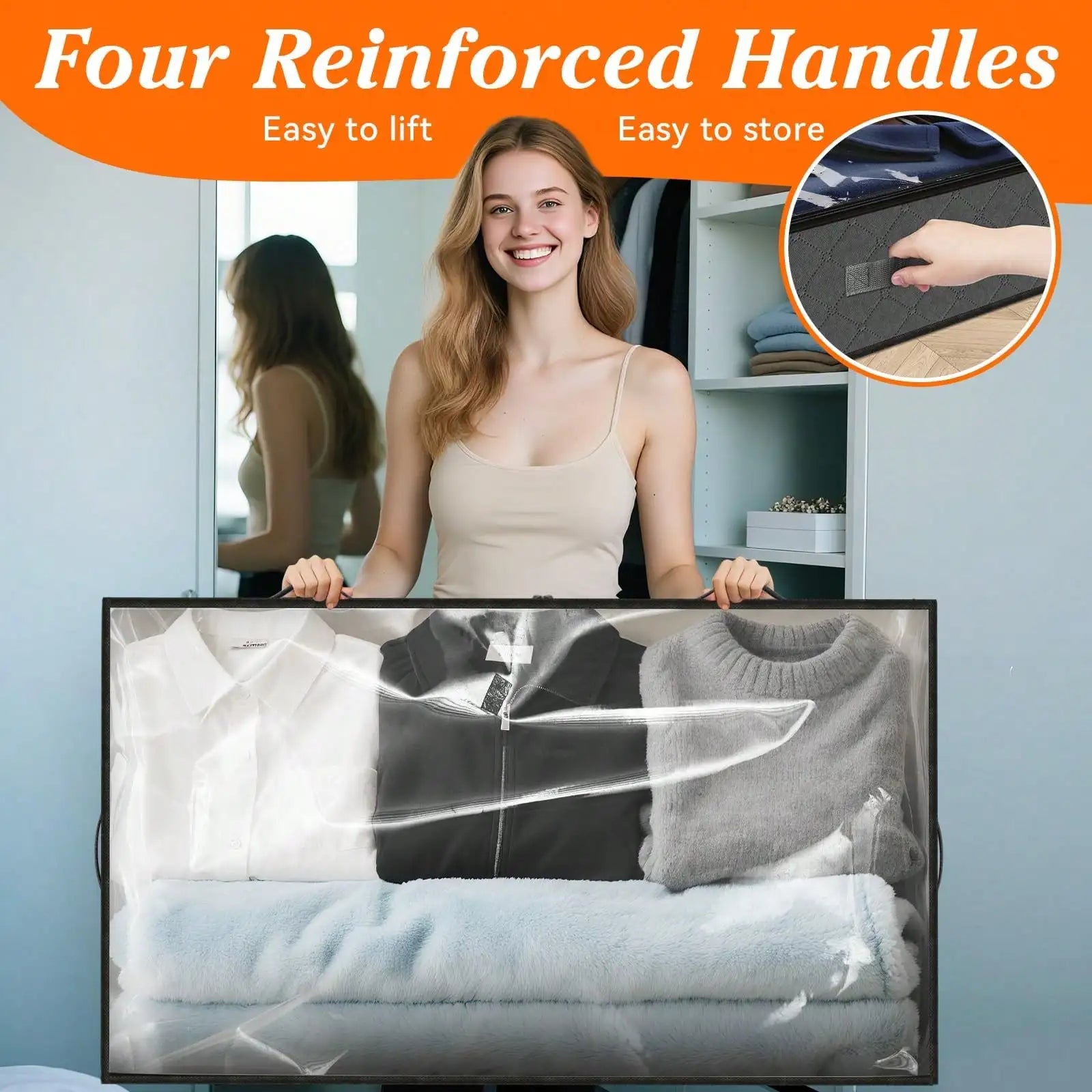 4PCS 90L Under Bed Storage Bins