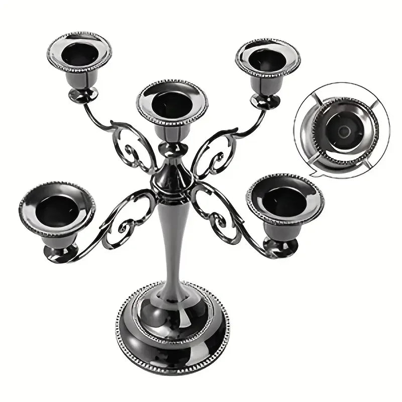 Matte Black Candelabra Taper Candle Holders