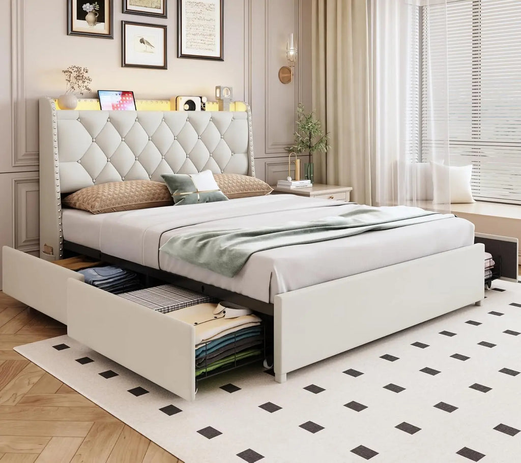 Upholstered Queen Size Bed Frame