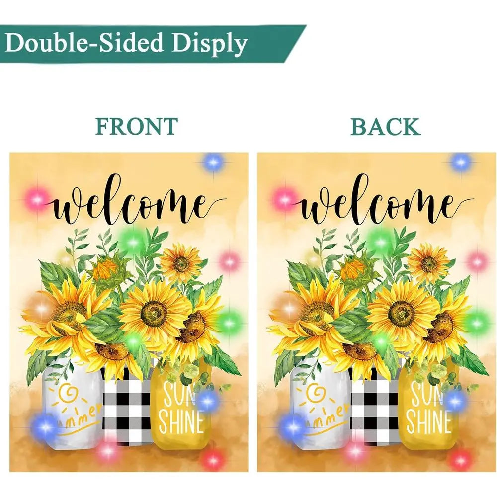 12-Piece Double-Sided LED Garden Flags