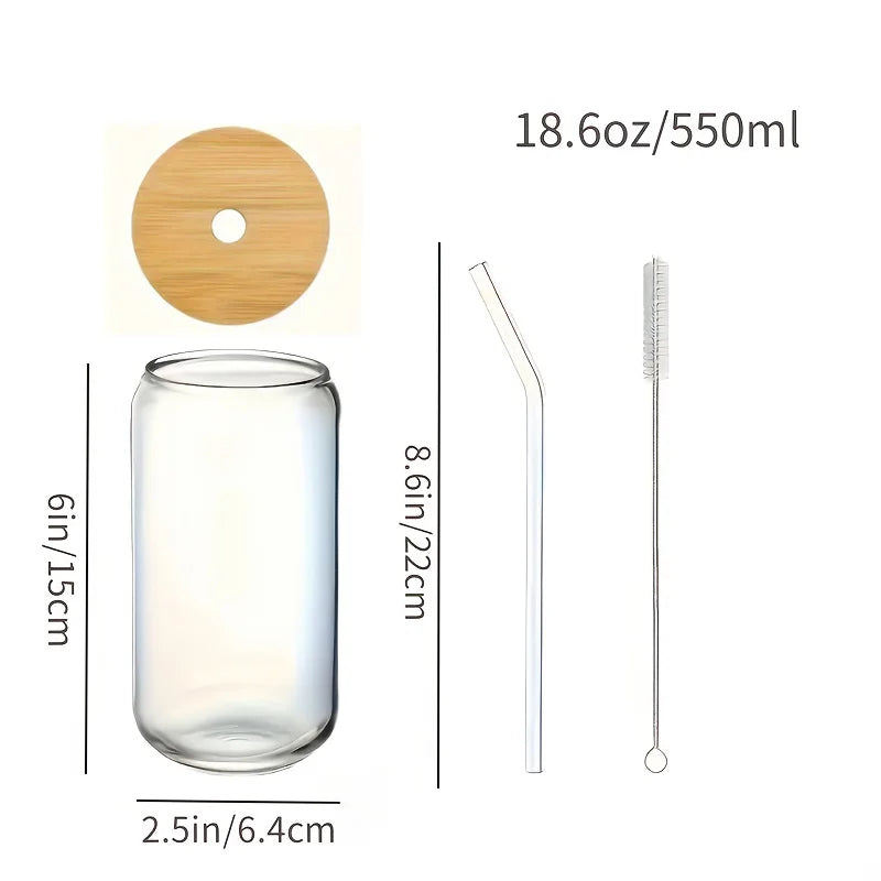 6pcs 18.6oz Drinkware with Bamboo Lids