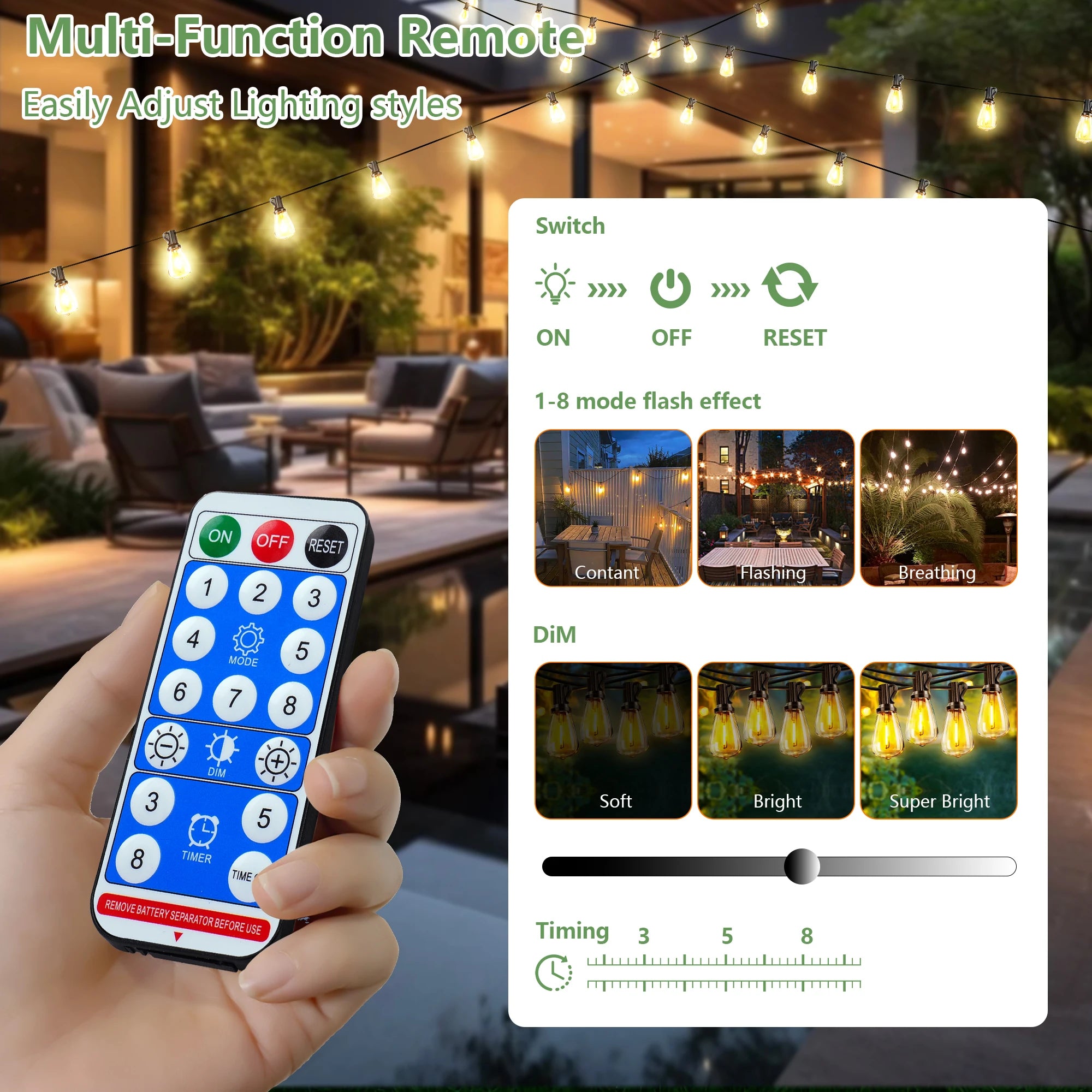 Solar Outdoor String Lights Waterproof