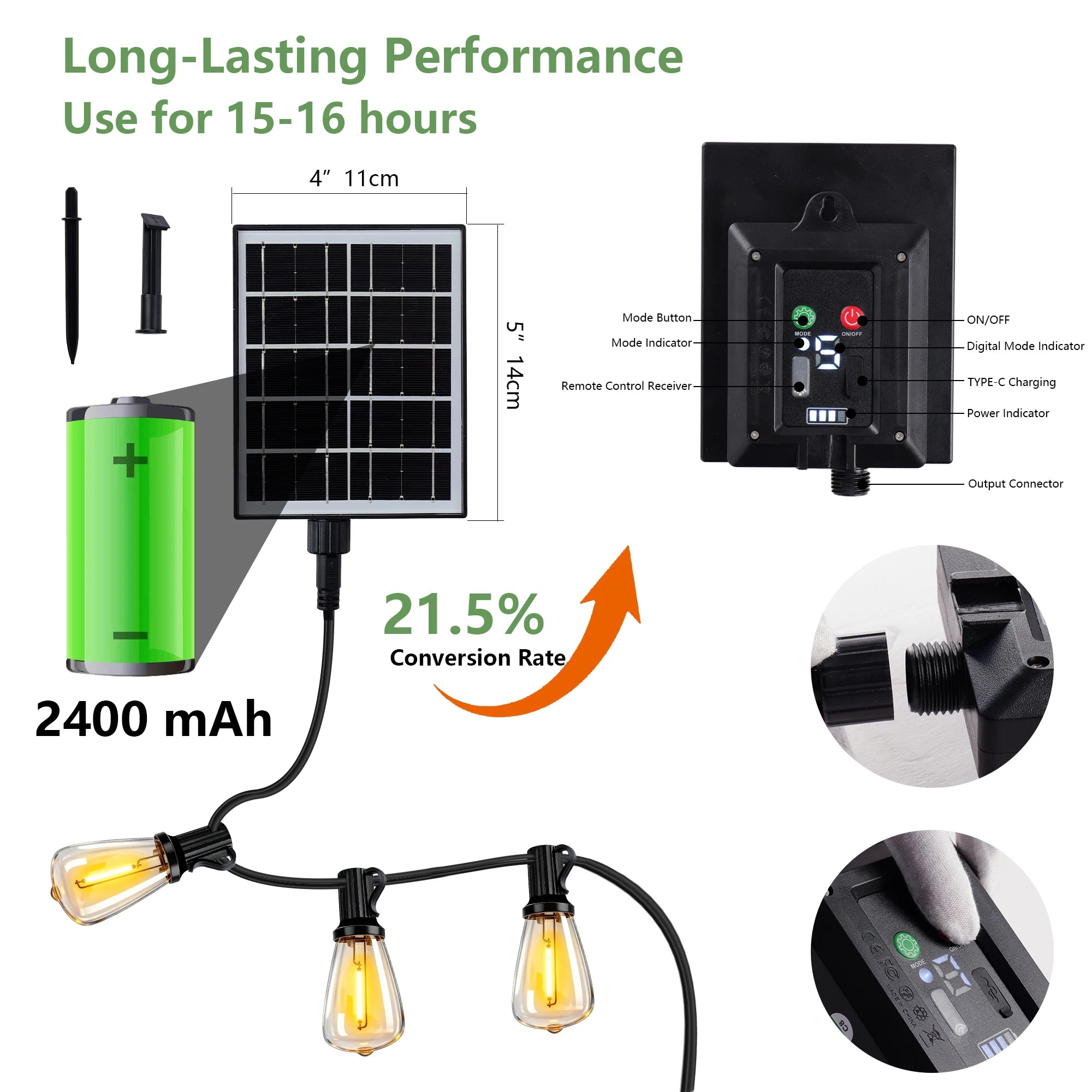 Solar Outdoor String Lights Waterproof