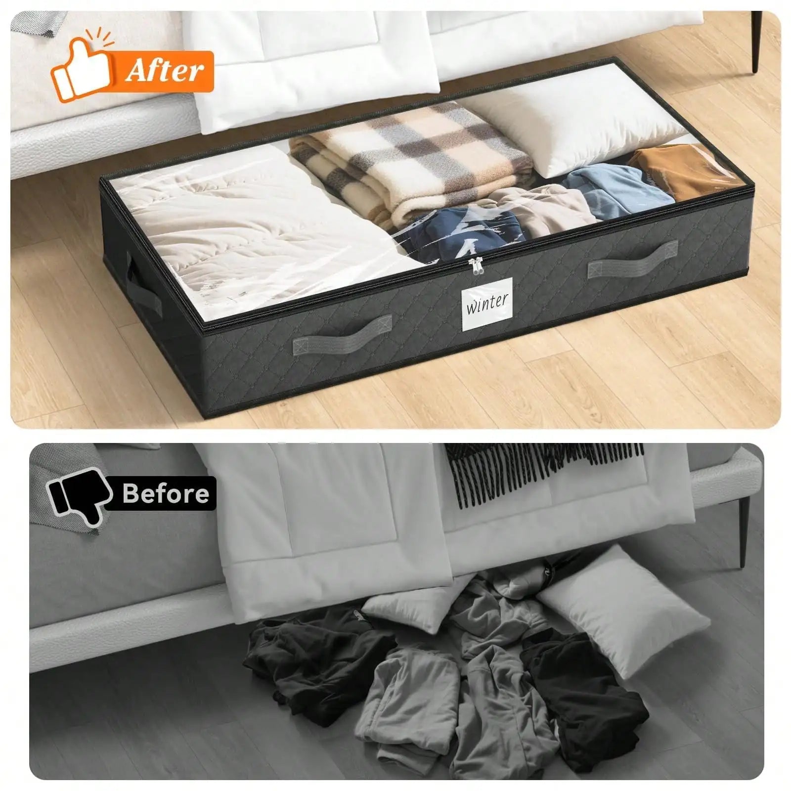 4PCS 90L Under Bed Storage Bins