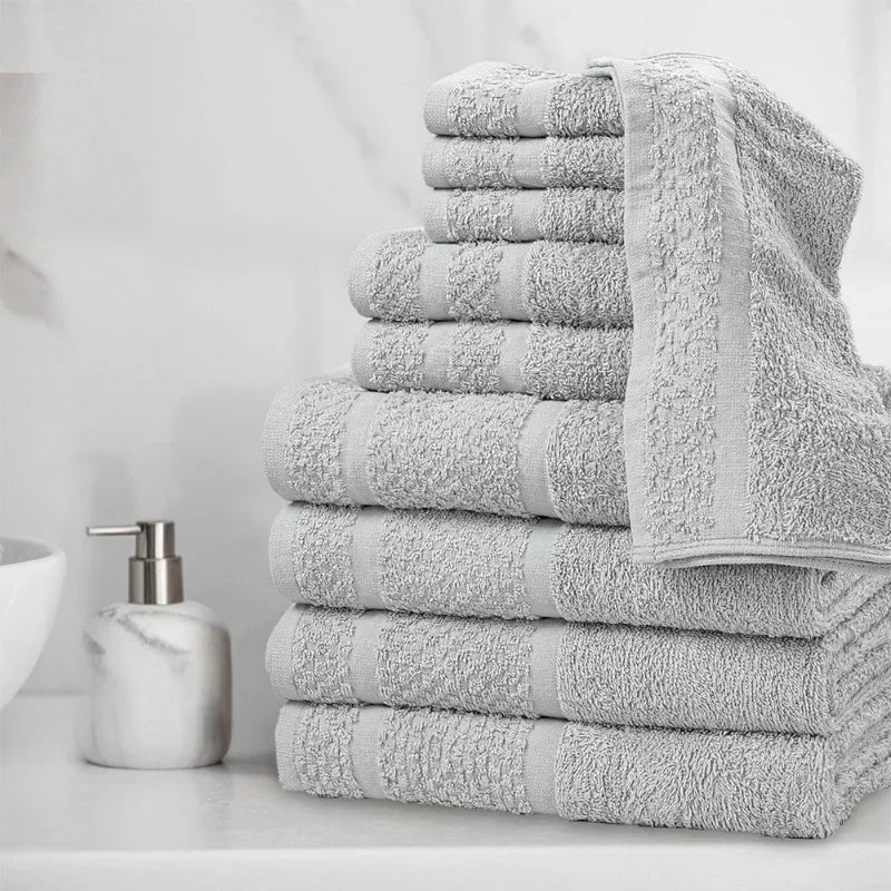 10 Piece Towel Set Grey