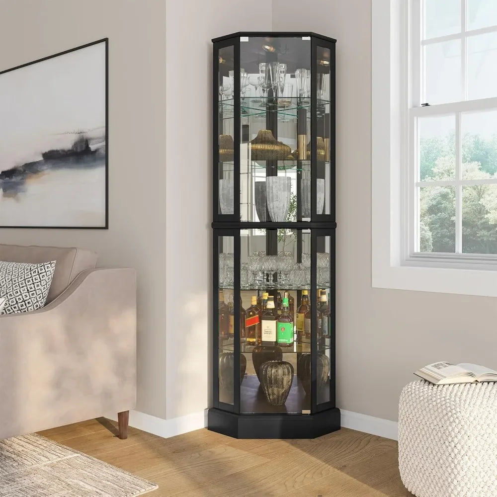 Lighted Corner Curio Cabinet