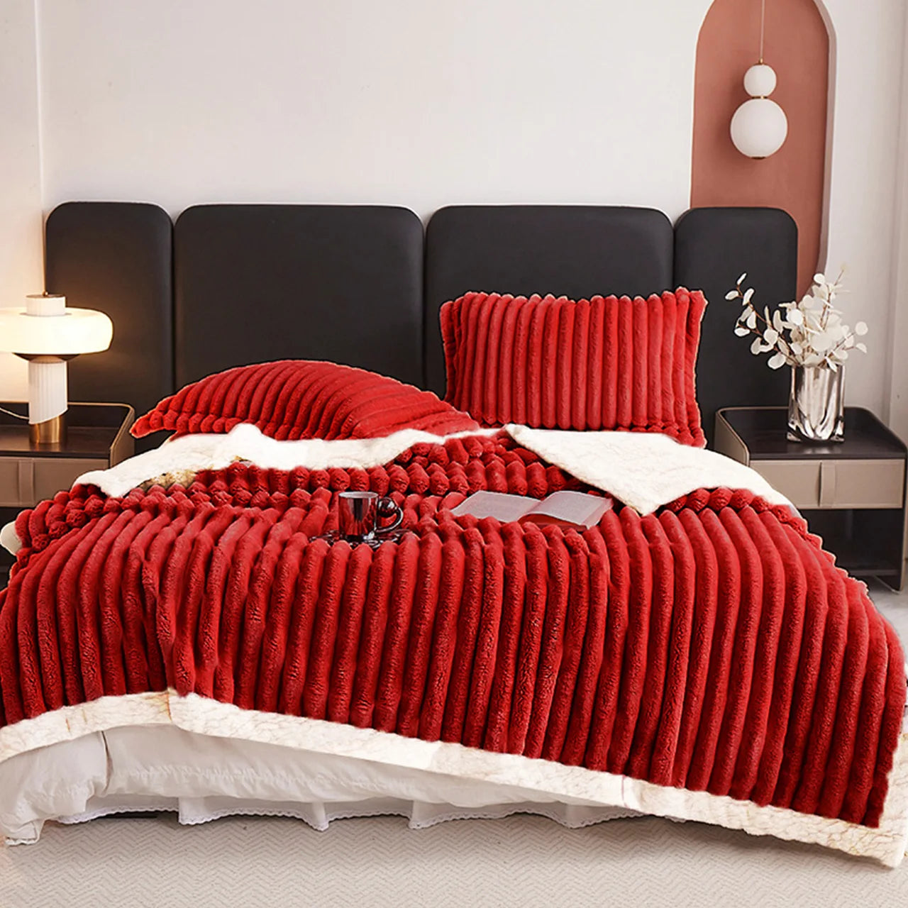 Weighted Fleece Blanket 8lbs With Sherpa