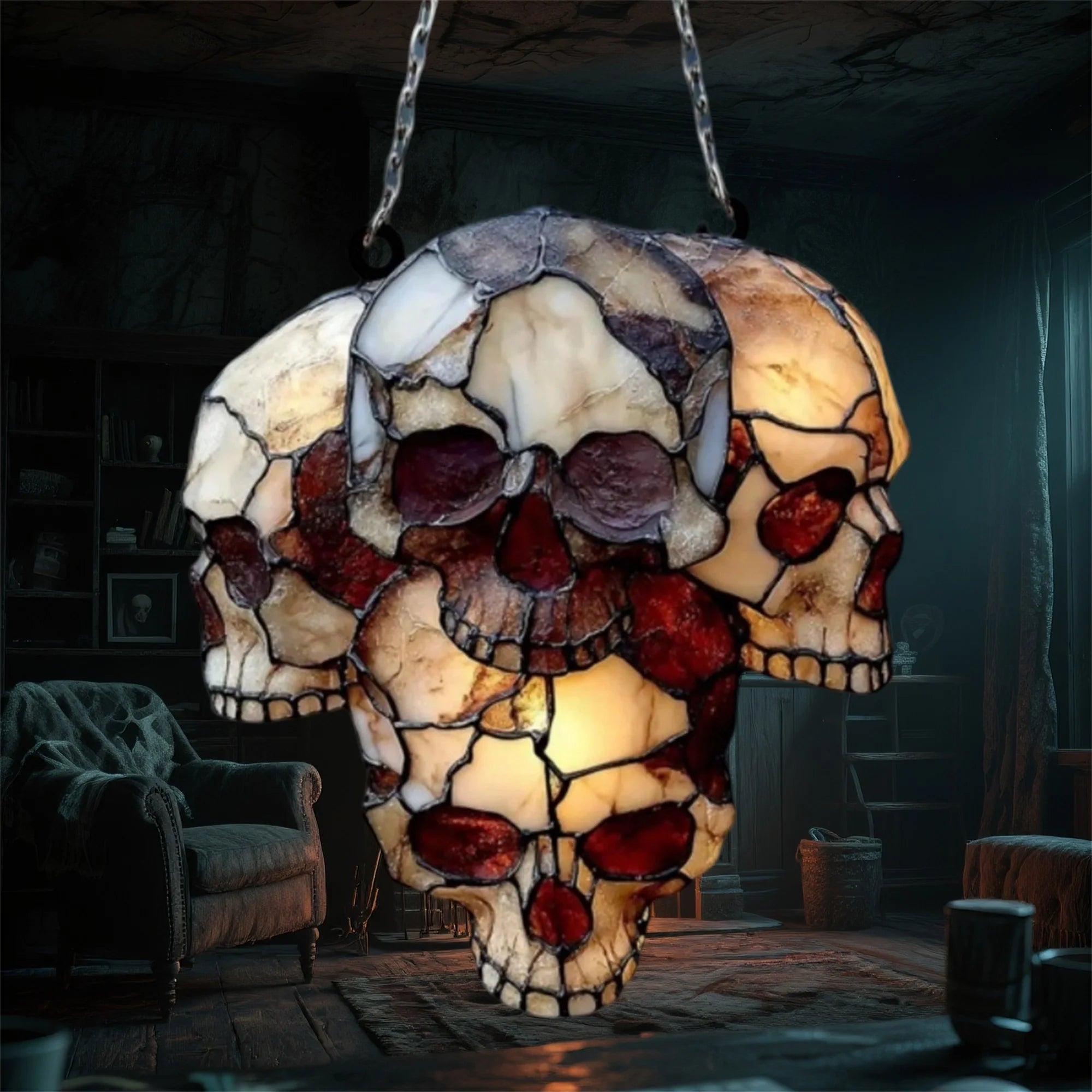 Acrylic Skull Window Suncatcher