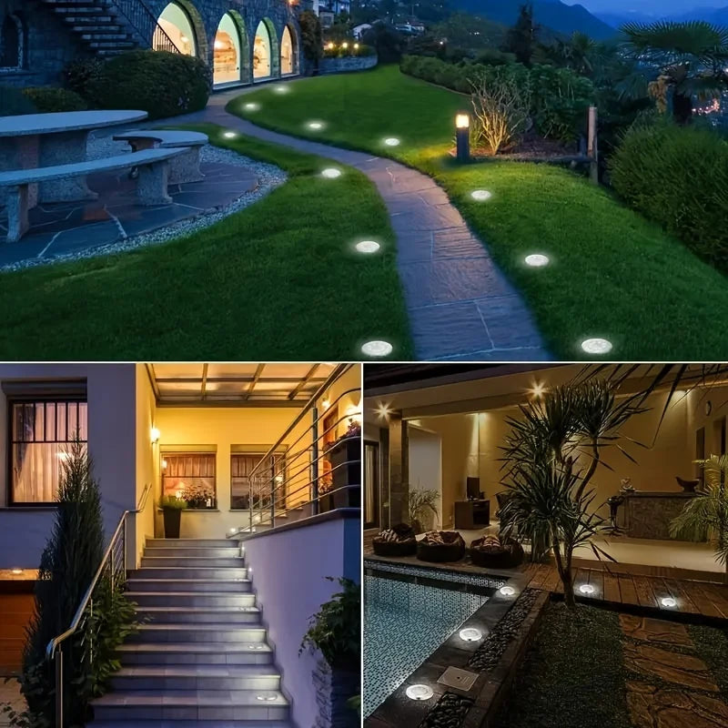 8 Pcs Solar Power Disk Light