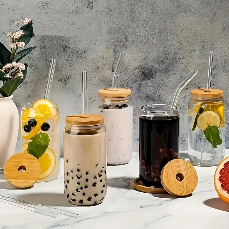 6pcs 18.6oz Drinkware with Bamboo Lids