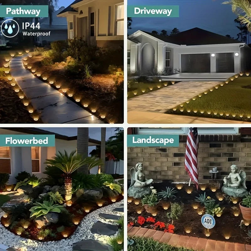 8 Pcs Solar Power Disk Light