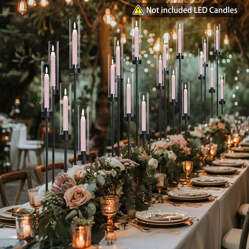 Matte Black Candle Holder With Shades