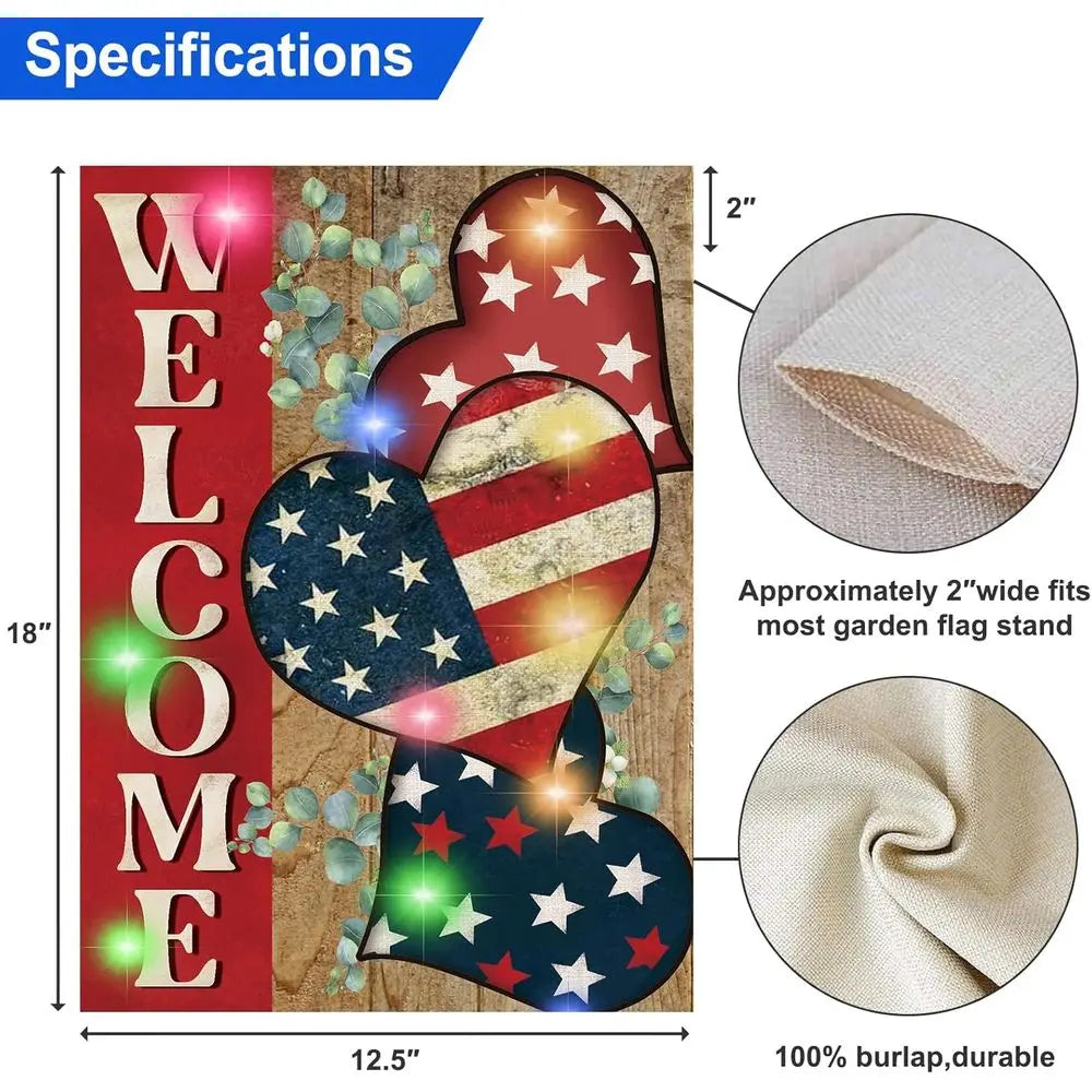 12-Piece Double-Sided LED Garden Flags